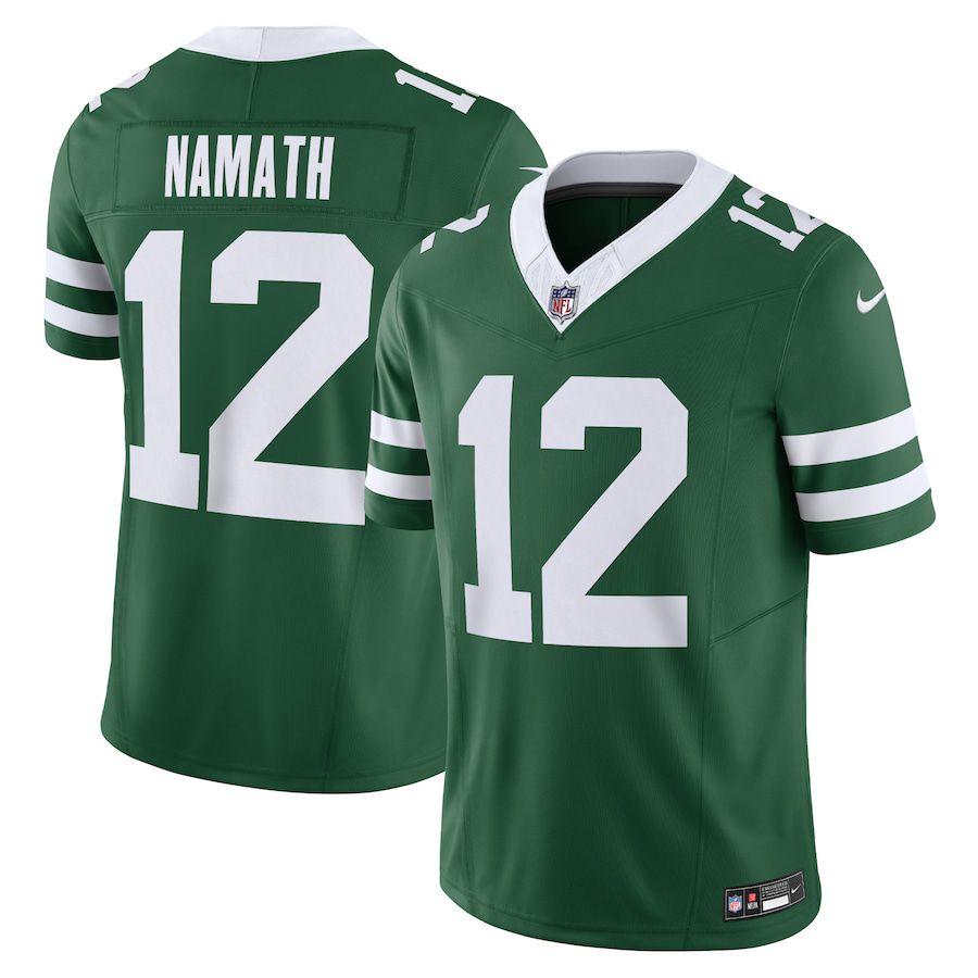 Men New York Jets 12 Joe Namath Nike Legacy Green Vapor F.U.S.E. Limited NFL Jersey